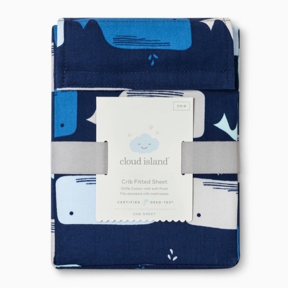 cloud island Bedding New Fitted Crib Sheet By The Sea Whales Cloud